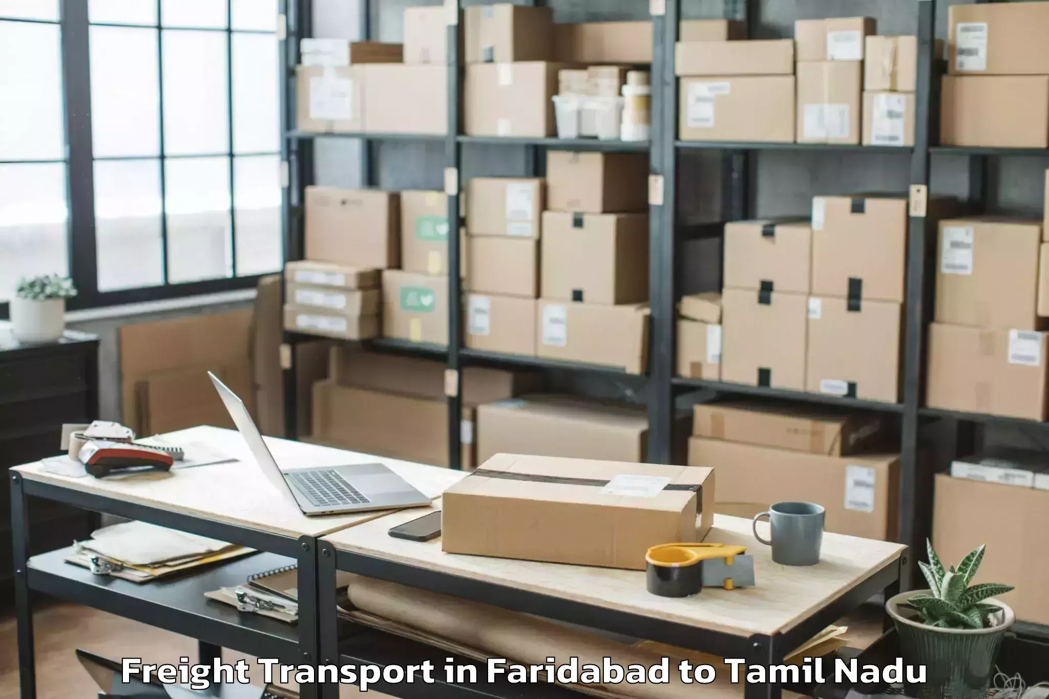 Trusted Faridabad to Thirumayam Freight Transport